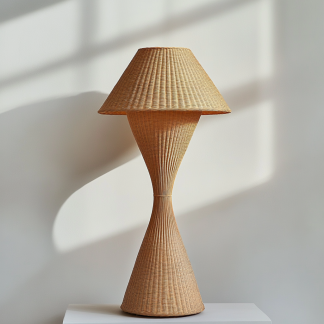 Wabi-sabi style floor lamp, hemp rope, Zen-inspired designer's creative homestay, living room sofa side, bedroom atmosphere standing lamp