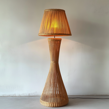 Wabi-sabi style rattan floor lamp for living room, bedroom, study, homestay and tea room, a retro designer artistic lighting fixture - Image 6