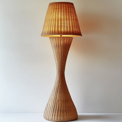 Wabi-sabi style rattan floor lamp for living room, bedroom, study, homestay and tea room, a retro designer artistic lighting fixture - Image 8