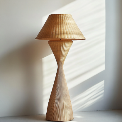 Wabi-sabi style rattan floor lamp for living room, bedroom, study, homestay and tea room, a retro designer artistic lighting fixture - Image 9