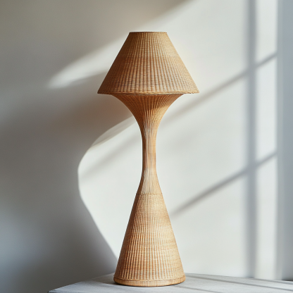 Wabi-sabi style rattan floor lamp for living room, bedroom, study, homestay and tea room, a retro designer artistic lighting fixture - Image 8