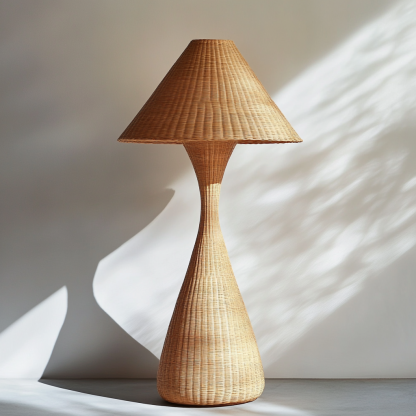Wabi-sabi style rattan floor lamp for living room, bedroom, study, homestay and tea room, a retro designer artistic lighting fixture - Image 7