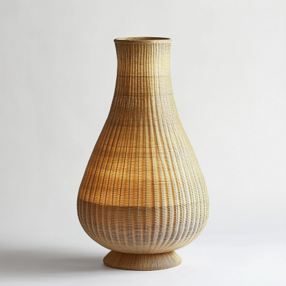 Wabi-sabi style rattan floor lamp for living room, bedroom, study, homestay and tea room, a retro designer artistic lighting fixture - Image 2