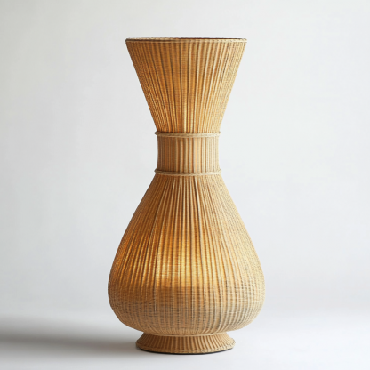 Wabi-sabi style rattan floor lamp for living room, bedroom, study, homestay and tea room, a retro designer artistic lighting fixture - Image 5