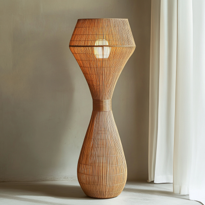 Wabi-sabi style rattan floor lamp for living room, bedroom, study, homestay and tea room, a retro designer artistic lighting fixture - Image 7