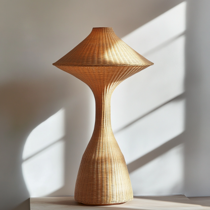 Wabi-sabi style rattan floor lamp for living room, bedroom, study, homestay and tea room, a retro designer artistic lighting fixture - Image 3