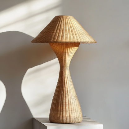 Wabi-sabi style rattan floor lamp for living room, bedroom, study, homestay and tea room, a retro designer artistic lighting fixture - Image 2