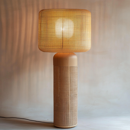 Wabi-sabi style rattan floor lamp for living room, bedroom, study, homestay and tea room, a retro designer artistic lighting fixture - Image 9