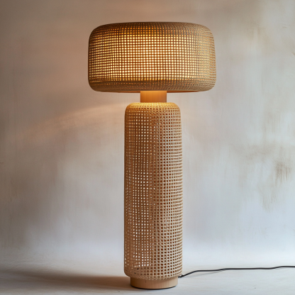 Wabi-sabi style rattan floor lamp for living room, bedroom, study, homestay and tea room, a retro designer artistic lighting fixture - Image 6