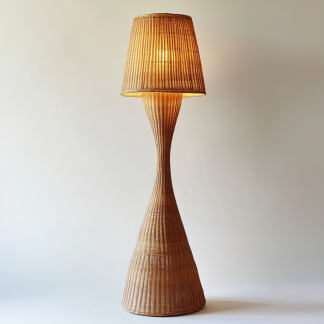 Wabi-sabi style rattan floor lamp, living room homestay, Chinese Zen-style high-end feel, artistic creativity, hand-woven decoration