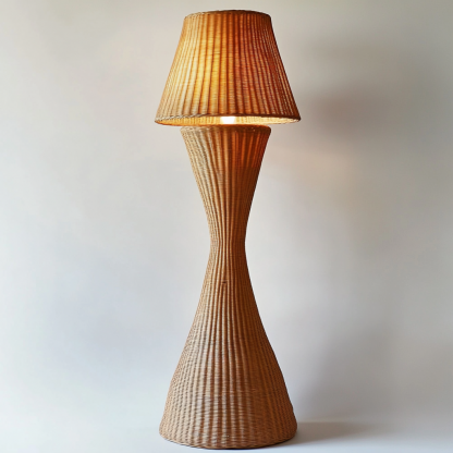 Wabi-sabi style rattan floor lamp, living room homestay, Chinese Zen-style high-end feel, artistic creativity, hand-woven decoration - Image 2