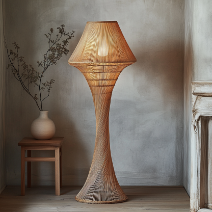 Wabi-sabi style floor lamp, hemp rope, Zen-inspired designer's creative homestay, living room sofa side, bedroom atmosphere standing lamp - Image 2