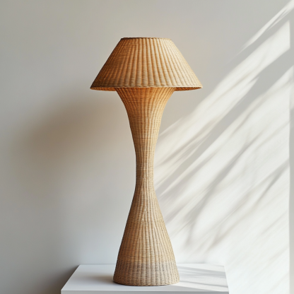 Wabi-sabi style rattan floor lamp for living room, bedroom, study, homestay and tea room, a retro designer artistic lighting fixture - Image 7
