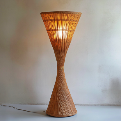 Wabi-sabi style rattan floor lamp for living room, bedroom, study, homestay and tea room, a retro designer artistic lighting fixture - Image 4
