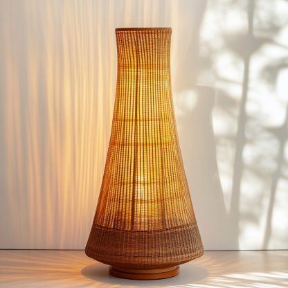 Wabi-sabi style rattan floor lamp for living room, bedroom, study, homestay and tea room, a retro designer artistic lighting fixture - Image 4