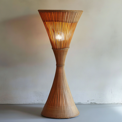 Wabi-sabi style rattan floor lamp for living room, bedroom, study, homestay and tea room, a retro designer artistic lighting fixture - Image 3