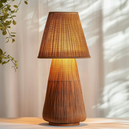 Wabi-sabi style rattan floor lamp for living room, bedroom, study, homestay and hotel decoration and atmosphere lighting - Image 8