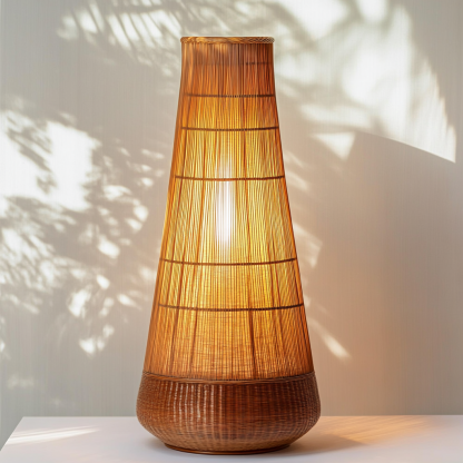 Wabi-sabi style rattan floor lamp for living room, bedroom, study, homestay and hotel decoration and atmosphere lighting - Image 7