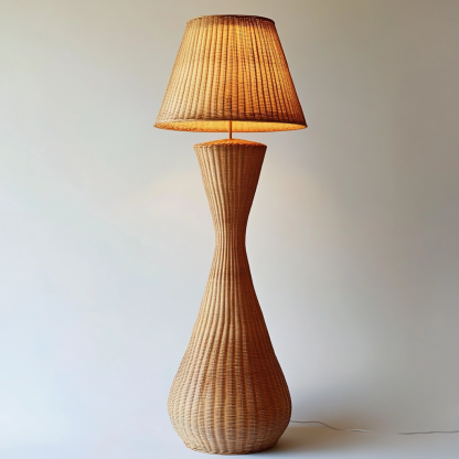 Rattan living room floor lamp, new Chinese-style creative retro tea room decoration, rattan and bamboo woven lamp, Japanese Southeast Asian floor lamp - Image 4
