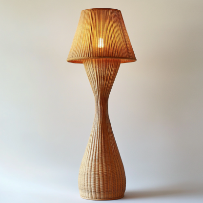 Rattan living room floor lamp, new Chinese-style creative retro tea room decoration, rattan and bamboo woven lamp, Japanese Southeast Asian floor lamp - Image 3