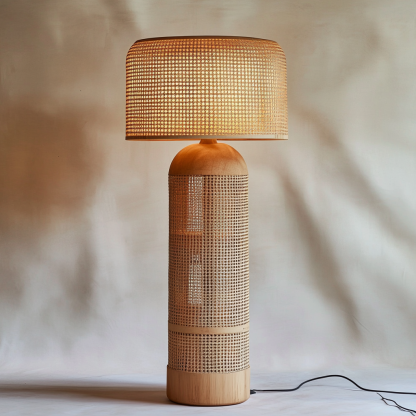 Wabi-sabi style rattan floor lamp for living room, bedroom, study, homestay and tea room, a retro designer artistic lighting fixture - Image 4