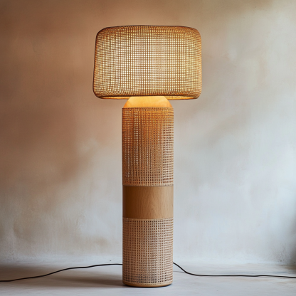 Wabi-sabi style rattan floor lamp for living room, bedroom, study, homestay and tea room, a retro designer artistic lighting fixture - Image 3