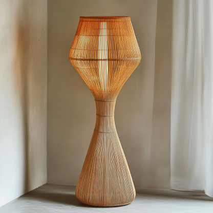 Wabi-sabi style rattan floor lamp for living room, bedroom, study, homestay and tea room, a retro designer artistic lighting fixture - Image 7