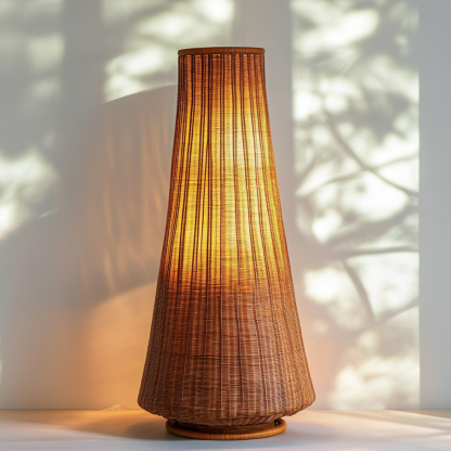 Wabi-sabi style restaurant, wicker woven floor lamp, Japanese guesthouse, fabric bedroom lamp, decorative lamp, coffee shop, commercial - Image 4