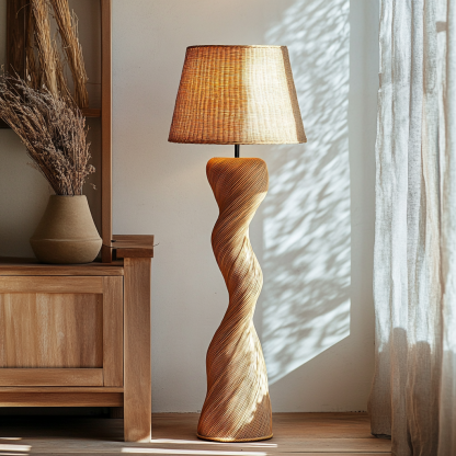Wabi-sabi style floor lamps, living room sofa side lamps, study and bedroom standing lamps, Zhongshan lamps - Image 5