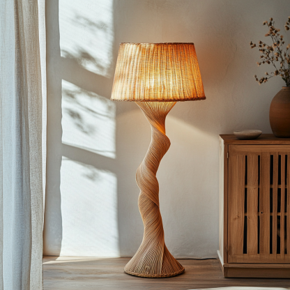 Wabi-sabi style floor lamps, living room sofa side lamps, study and bedroom standing lamps, Zhongshan lamps - Image 4