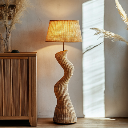 Wabi-sabi style floor lamps, living room sofa side lamps, study and bedroom standing lamps, Zhongshan lamps - Image 2