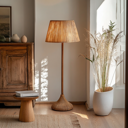 Wabi-sabi style restaurant, rattan weaving floor lamp living room, Japanese retro tea room, clubhouse, bedroom, hotel and coffee shop - Image 7