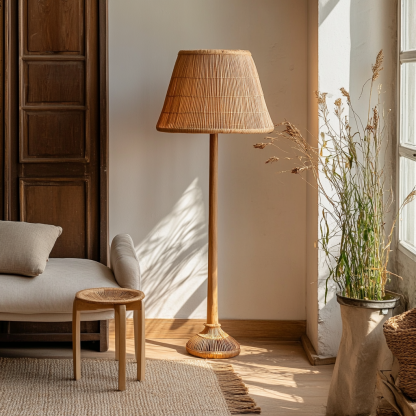 Wabi-sabi style restaurant, rattan weaving floor lamp living room, Japanese retro tea room, clubhouse, bedroom, hotel and coffee shop