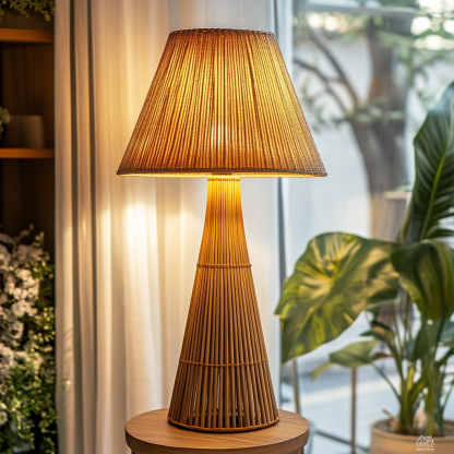 Wabi-sabi style rattan floor lamp for living room, bedroom, study, homestay and tea room, a retro designer artistic lighting fixture - Image 5