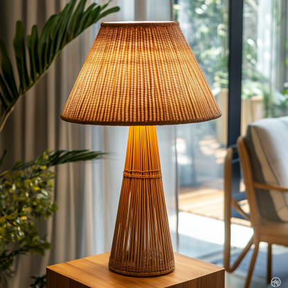 Wabi-sabi style rattan floor lamp for living room, bedroom, study, homestay and tea room, a retro designer artistic lighting fixture - Image 4