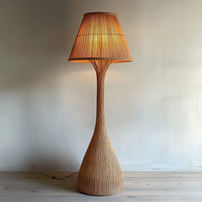 Wabi-sabi style rattan floor lamp for living room, bedroom, study, homestay and tea room, a retro designer artistic lighting fixture - Image 3