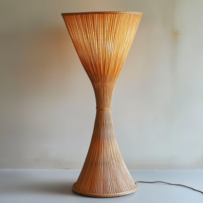 Wabi-sabi style rattan floor lamp for living room, bedroom, study, homestay and tea room, a retro designer artistic lighting fixture - Image 5