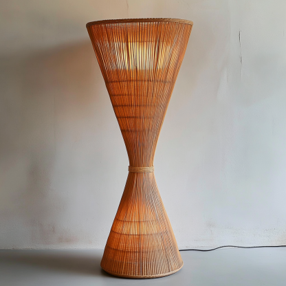 Wabi-sabi style rattan floor lamp for living room, bedroom, study, homestay and tea room, a retro designer artistic lighting fixture - Image 4