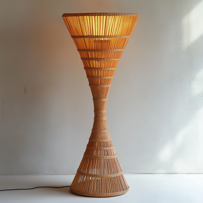 Wabi-sabi style rattan floor lamp for living room, bedroom, study, homestay and tea room, a retro designer artistic lighting fixture - Image 2