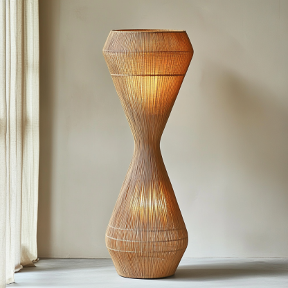 Wabi-sabi style rattan floor lamp for living room, bedroom, study, homestay and tea room, a retro designer artistic lighting fixture - Image 7