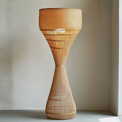 Wabi-sabi style rattan floor lamp for living room, bedroom, study, homestay and tea room, a retro designer artistic lighting fixture - Image 2
