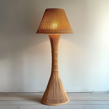 Wabi-sabi style rattan floor lamp for living room, bedroom, study, homestay, hotel and club decoration and atmosphere lighting - Image 8