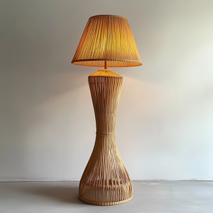 Wabi-sabi style rattan floor lamp for living room, bedroom, study, homestay, hotel and club decoration and atmosphere lighting - Image 7