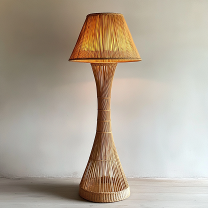 Wabi-sabi style rattan floor lamp for living room, bedroom, study, homestay, hotel and club decoration and atmosphere lighting - Image 6