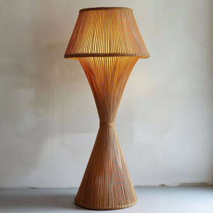 Wabi-sabi style rattan floor lamp for living room, bedroom, study, homestay and tea room, a retro designer artistic lighting fixture - Image 4
