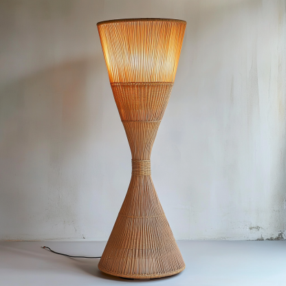 Wabi-sabi style rattan floor lamp for living room, bedroom, study, homestay and tea room, a retro designer artistic lighting fixture - Image 3