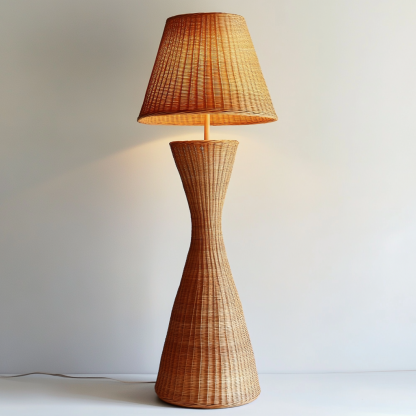 Wabi-sabi style rattan floor lamp for living room, bedroom, study, homestay and tea room, a retro designer artistic lighting fixture - Image 3