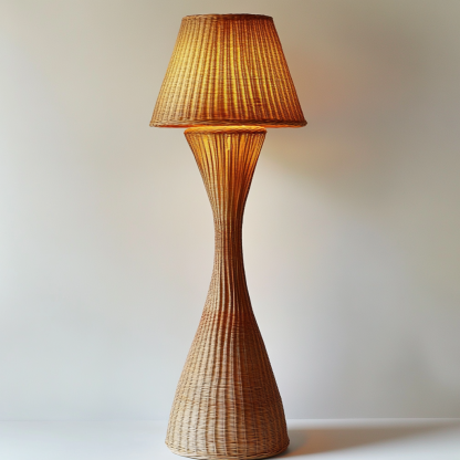 Wabi-sabi style rattan floor lamp for living room, bedroom, study, homestay and tea room, a retro designer artistic lighting fixture - Image 2