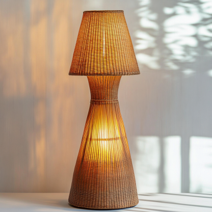 Wabi-sabi style rattan floor lamp for living room, bedroom, study, homestay and tea room, a retro designer artistic lighting fixture - Image 9
