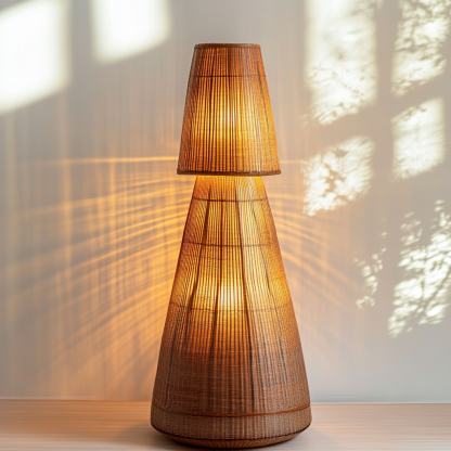 Wabi-sabi style rattan floor lamp for living room, bedroom, study, homestay and tea room, a retro designer artistic lighting fixture - Image 7